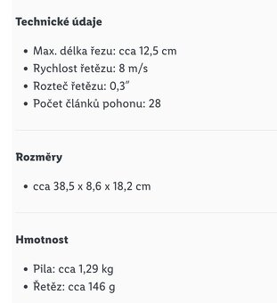 Aku řetězová pila Parkside na větve V20 - 6