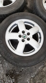 Originál alu kola škoda + zimní pneu 195/65 R15 - 6