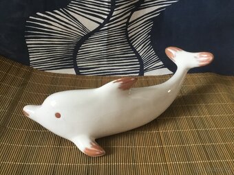 keramicky delfin 1970, korbel - 6