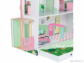 Dřevěný dům pro panenky KidLand - výška 1,08metru , nový - 6
