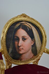 Zámecká řezbovaná křesla - čalouněná - set - Mona lisa - 6