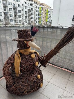 Proutěný sněhulák dekorace - 6