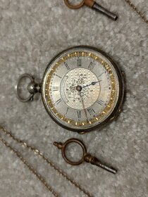 stříbrné kapesní hodinky se šatlénem - 6