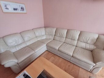 Rohová kožená sedací souprava - 6