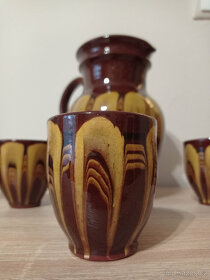 Bulharská keramika - džbán a 6x pohárek - 6