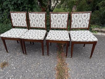 Starožitný Set nábytku - Jídelní stůl + židle - 6