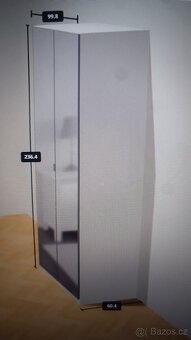 Šatní bílá skříň PAX Ikea 100x58x236 cm - 6