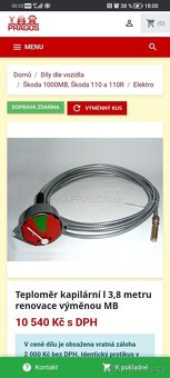 Kapilárový teploměr Škoda 1000mb - 6