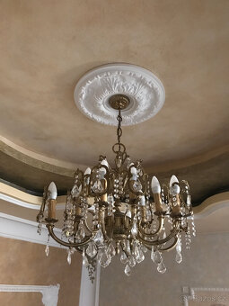 Starožitný zlatý lustr - 6