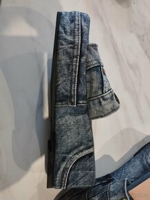 Dámské luxusní nové letní jeansové pantofle - 6