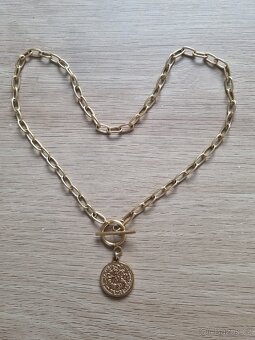 Nový dámský ocelový náhrdelník chirurgická ocel zlatý 50 cm - 6