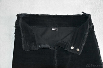 Dlouhá černá manžestrová elastická maxisukně vel.L - 6