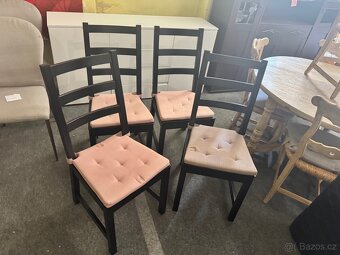 Hezké 4x černé dřevěné židle IKEA NORDVIKEN - 6