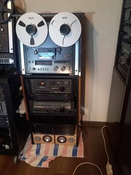 RACK-SESTAVA-AKAI,se vvzácným,magnetofnem,AKAI-GX-620 v,čern - 6