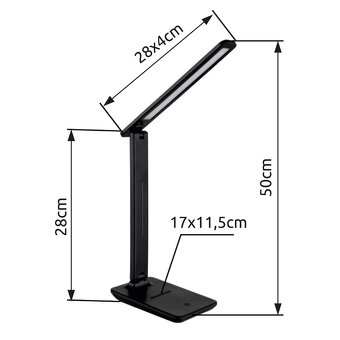 Stolní lampa LED GLOBO 58439 černá 2roky záruka - 6