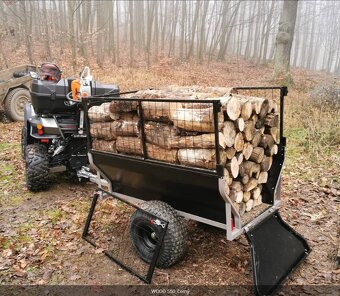 Vozík za čtyřkolku kovový, plechový Shark WOOD 550, černý - 6