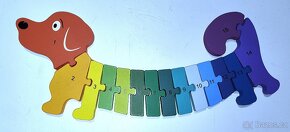 PUZZLE PEJSEK EDUKATIVNÍ SKLÁDAČKA ČÍSLA A BARVY - 6