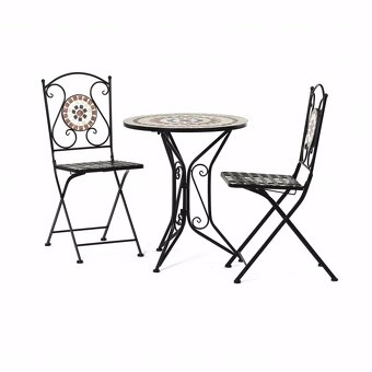 Zahradní set, balkonový set stůl + 2 židle - 6