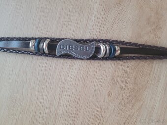 Nový pánský i Unisex kožený náramek značkový diesel hnědý - 6