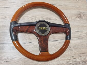 Velmi vzácný volant BBS, kůže, dřevo, W123, W124, W201, E28 - 6
