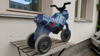 Dětské odrážedlo motorka, modré, plně funkční - 6