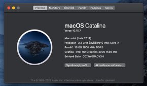 MacMini late 2012, 16 GB RAM, Intel Core 7, 2.3 GHz - 6