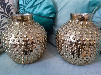 2x kropenatá sklěněná váza - 6