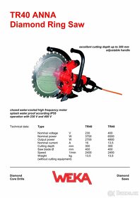 Ruční prstencová pila WEKA TR 40, 6,5 kW, řez 300 mm - 6
