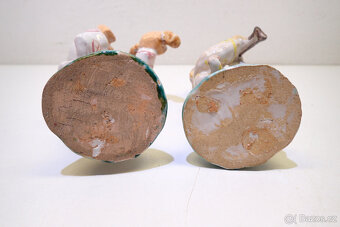 Houslista + Klarinetista - 2 x stará soška  - 6