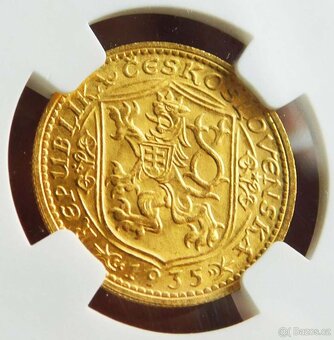 Svatováclavský dukát 1935, certifikace NGC MS 65 - 6