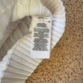 Ralph Lauren Polo dámský bílý copánkový svetr | vel. L - 6