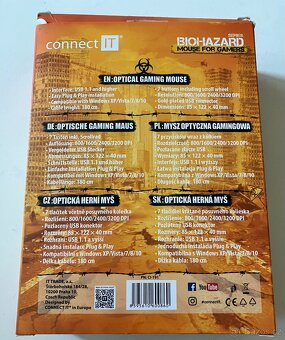 Connect IT Biohazard, černá herní myš + podložka, nepoužitá - 6