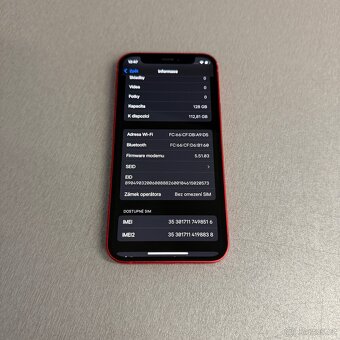 iPhone 12 mini 128GB červený, 100% baterie, záruka - 6