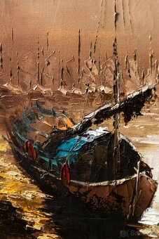 Přístav v Asii, C.May , olej na plátně, 700 × 540 mm - 6