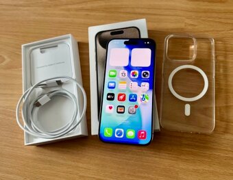 iPhone 15 Pro Natural Titanium BATERIE 100% TOP - 6