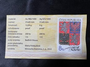 Česká známka, V. Český st. znak, Zlatá a stříbrná 155/200 ks - 6