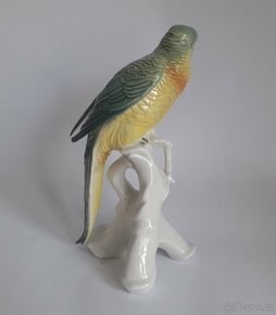 Starožitná porcelánová figura papouška - ENS - Německo - 6