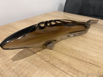 Skleněná ryba - úhoř, hutní sklo - 6
