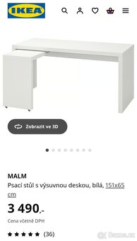 IKEA stůl s výsuvnou deskou Nový super cena - 6