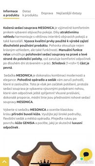 Sedací souprava rohová 2,5m x 2,5m NOVÁ kožená - 6