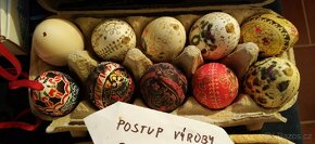 5x ručně batikované vejce, tradiční český výrobek Velikonoce - 6