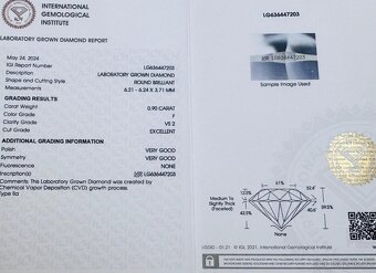 ZLATÉ NÁUŠNICE S IGI DIAMANTY - BRILIANTY 2x0,90ct. F/VS2 - 6