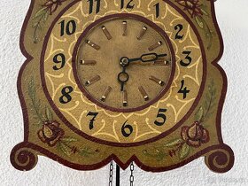 Staré selské malované dřevěné hodiny - 6
