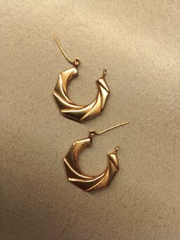 Zlaté náušnice kruhy + zlatý řetízek - 6