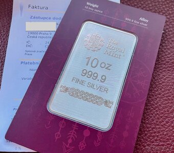 👑 Stříbrný slitek 10oz. Royal Mint, motiv Odin-Thor - 6