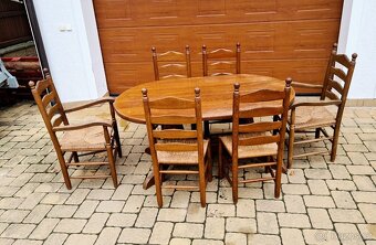 Masivní jídelní set, stůl z masivu - 6