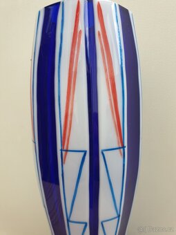 ZAMLUVENO-STAROŽITNÁ PŘEJÍMANÁ SKLENĚNÁ VÁZA RETRO 31CM - 6