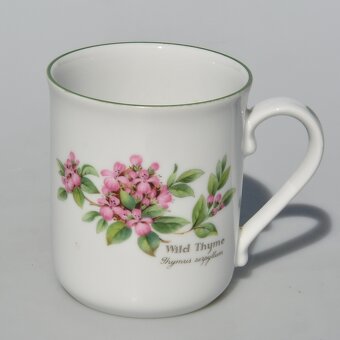 Bylinková porcelánová sada -cajnik +dvojset +mlékovka +hrnek - 6