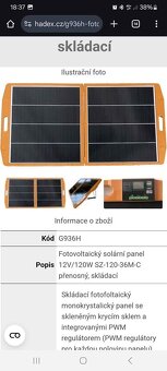 Fotovoltaický skládací přenosný panel - 6