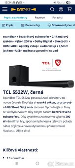 Tcl soundbar 2.1 WiFi subwoofer - 6